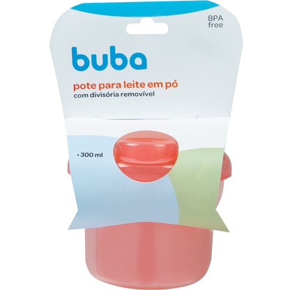 Pote Para Leite Em Pó Com Divisória Rosa
