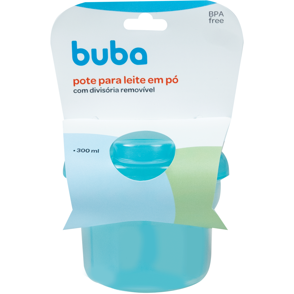 Pote Para Leite Em Pó Com Divisória Azul
