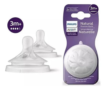 Kit Com 2 Bicos Mamadeira Natural Petala 3m+ Philips Avent
