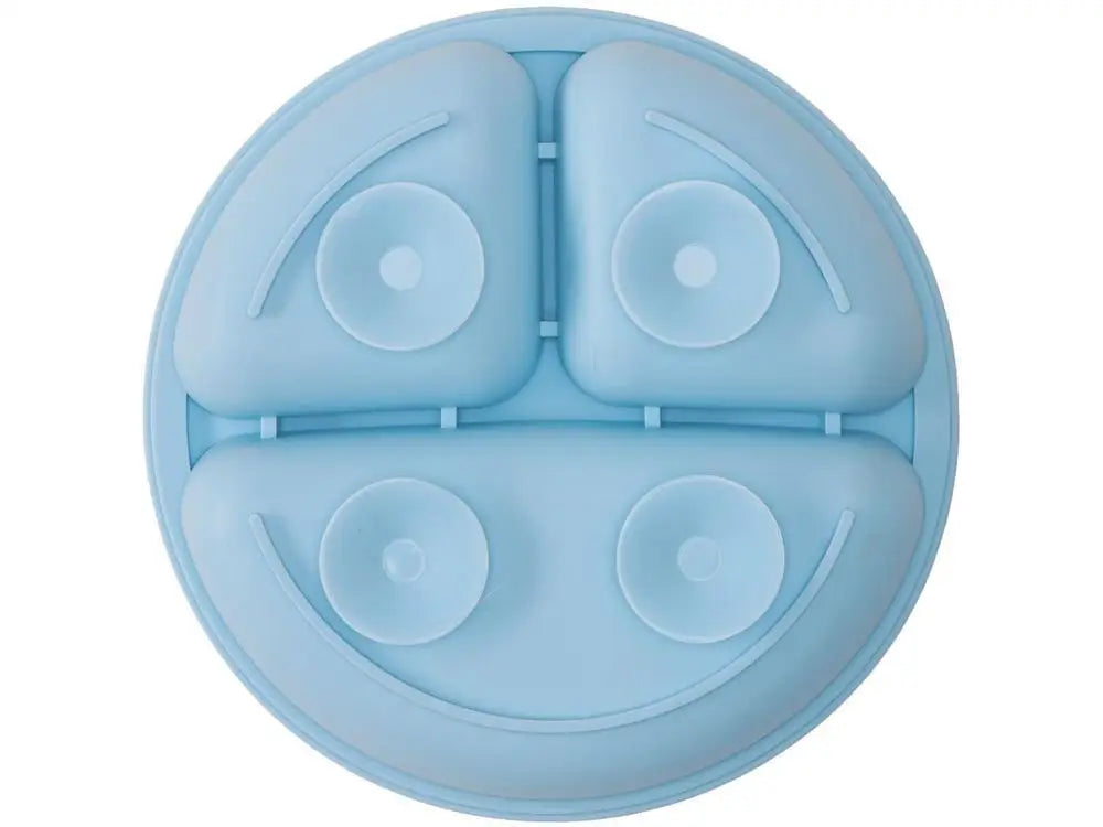 Prato Infantil com Divisória Silicone Buba- Azul