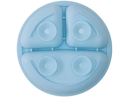 Prato Infantil com Divisória Silicone Buba- Azul