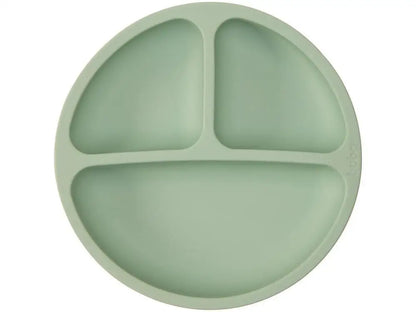 Prato Infantil com Divisória Silicone Buba- Verde