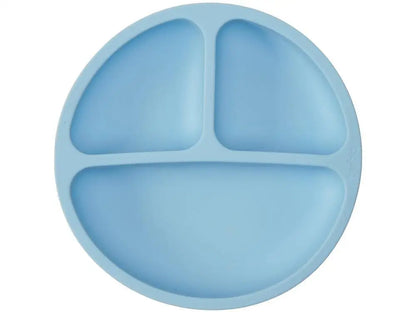 Prato Infantil com Divisória Silicone Buba- Azul