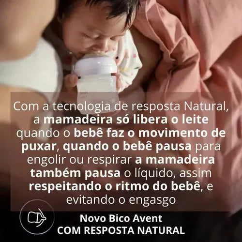 Kit Com 2 Bicos Mamadeira Natural Petala 3m+ Philips Avent