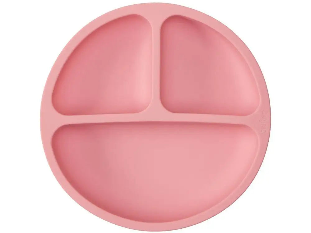 Prato Infantil com Divisória Silicone Buba- Rosa