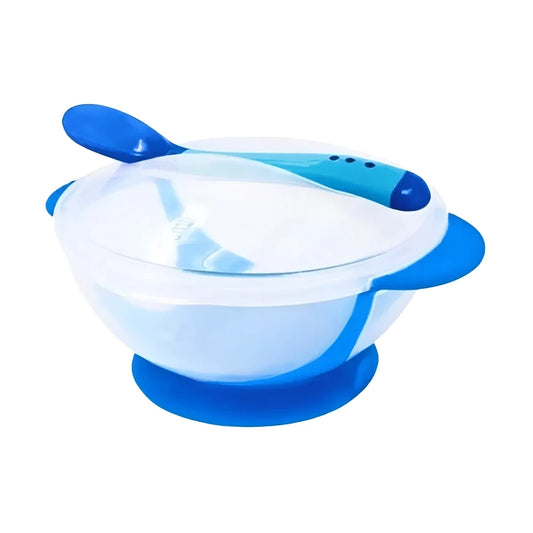 Bowl com ventosa Turminha Guará Prato Infantil Azul + Colher