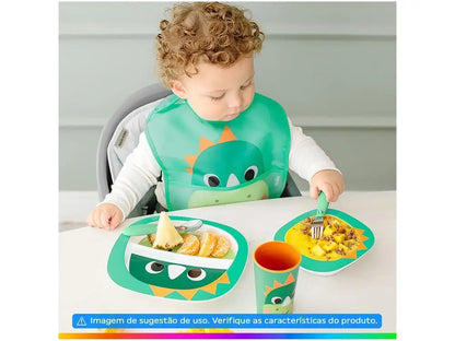 Babador Dinossauro Impermeável com Bolso - Buba