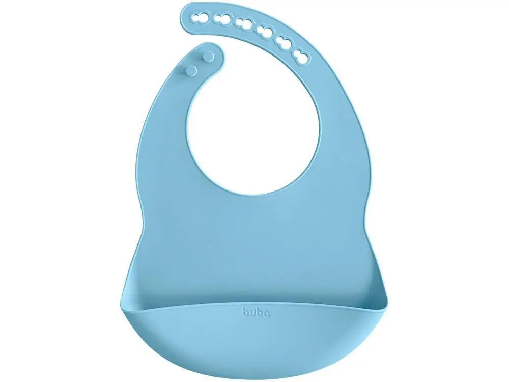 Babador de Silicone com Bolso Buba- Azul