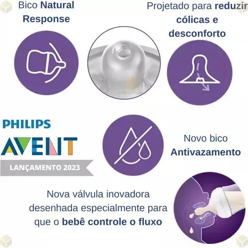 Mamadeira Avent Petala 3.0 260ml Philips Bico 1-3 Meses- Coala