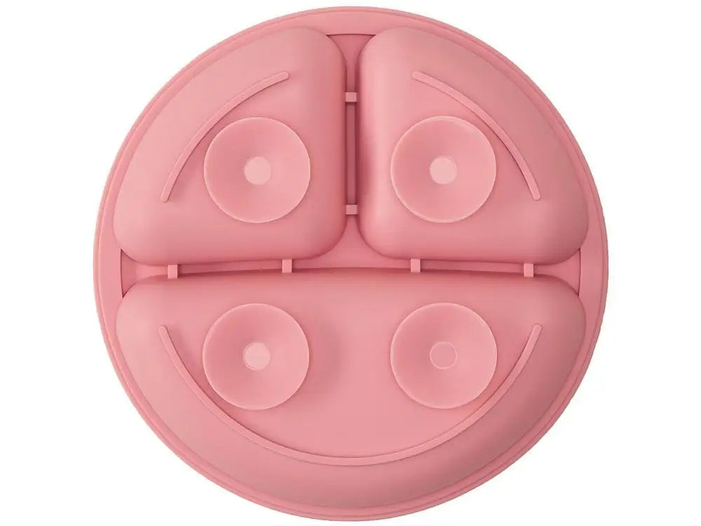 Prato Infantil com Divisória Silicone Buba- Rosa