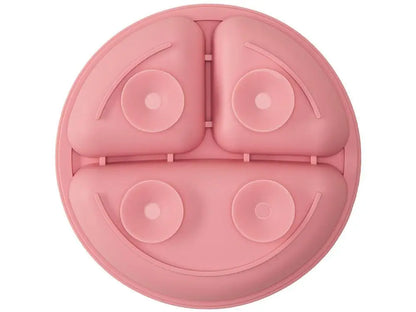 Prato Infantil com Divisória Silicone Buba- Rosa