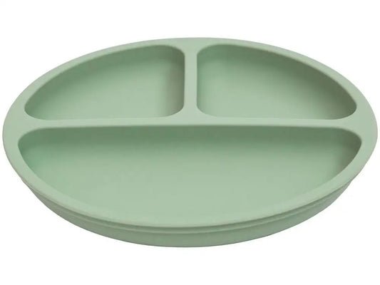 Prato Infantil com Divisória Silicone Buba- Verde