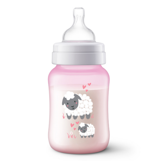 Mamadeira Avent Anticólica Ovelha Rosa 260ml