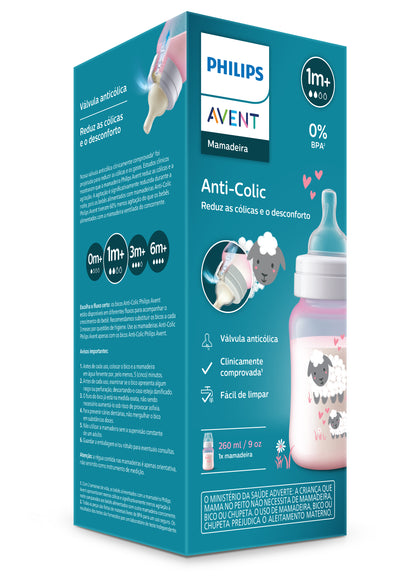 Mamadeira Avent Anticólica Ovelha Rosa 260ml