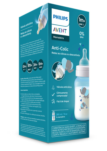 Mamadeira  Avent Anticólica Elefante Azul 260ml