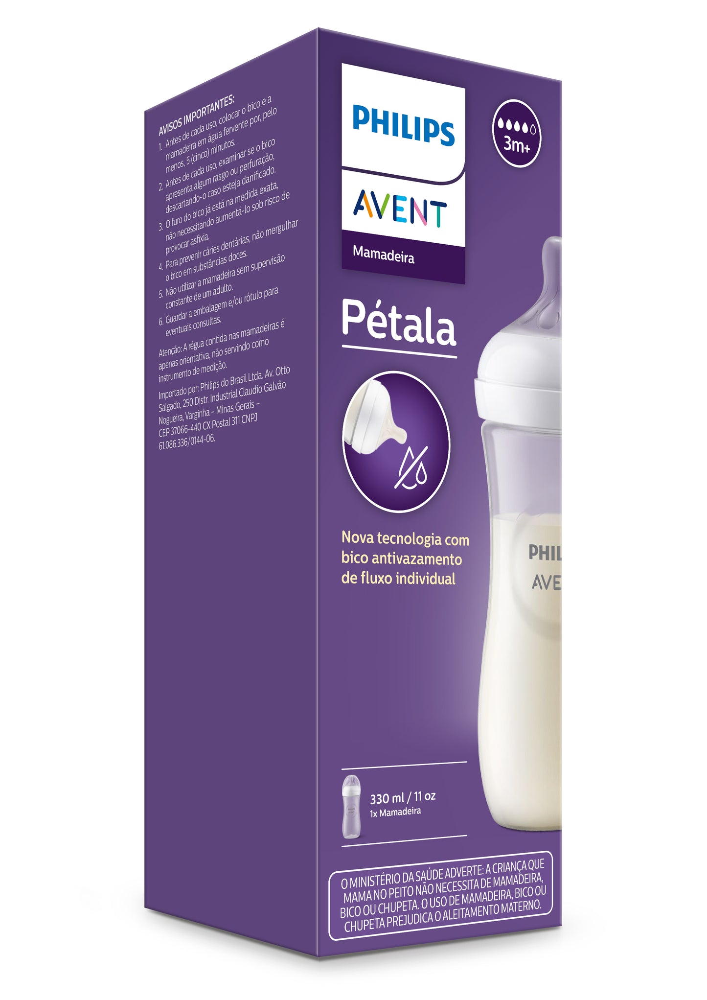 Mamadeira Pétala 3.0 330ml Transparente