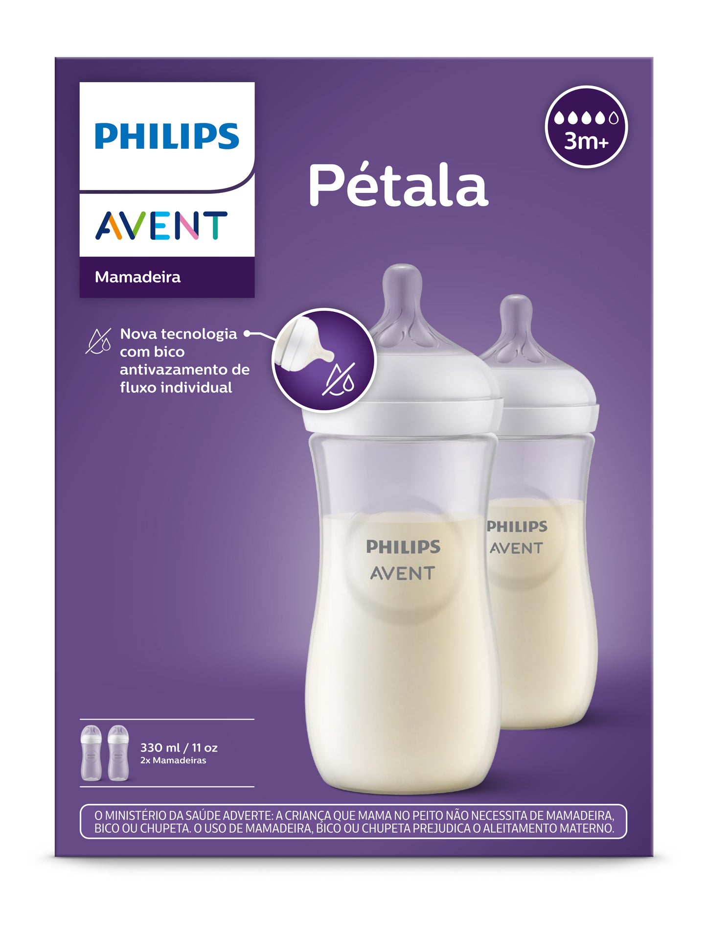 Kit Duplo Mamadeiras Pétala 330 ml