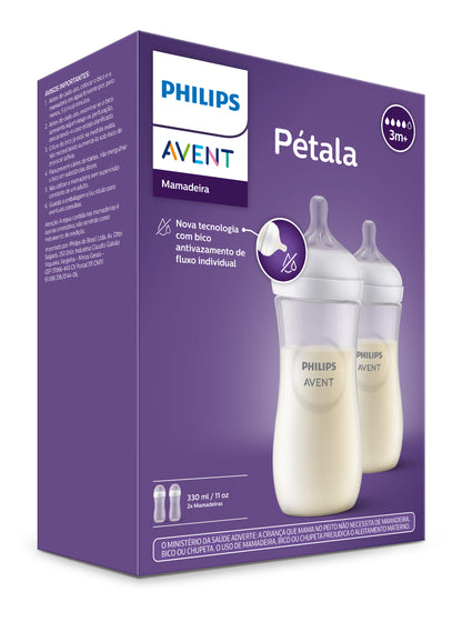 Kit Duplo Mamadeiras Pétala 330 ml