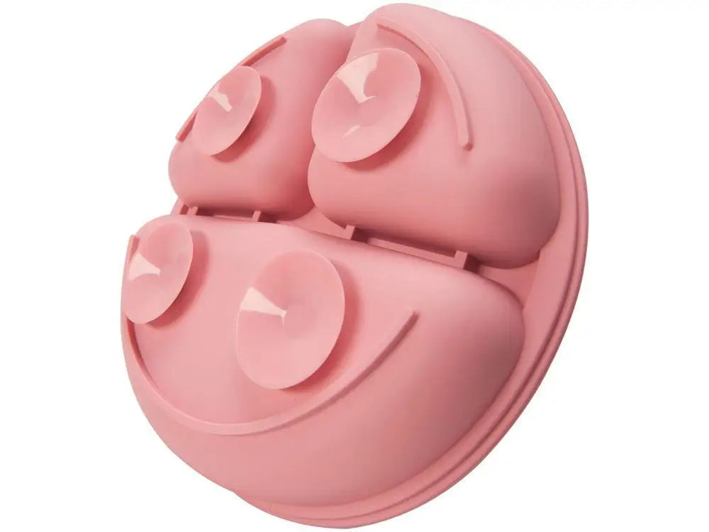 Prato Infantil com Divisória Silicone Buba- Rosa