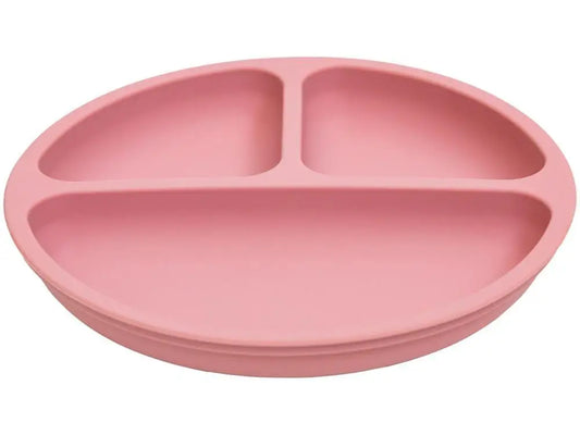 Prato Infantil com Divisória Silicone Buba- Rosa