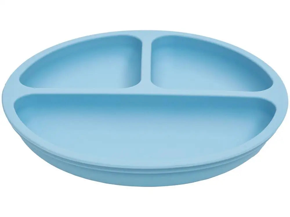 Prato Infantil com Divisória Silicone Buba- Azul
