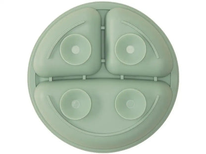 Prato Infantil com Divisória Silicone Buba- Verde