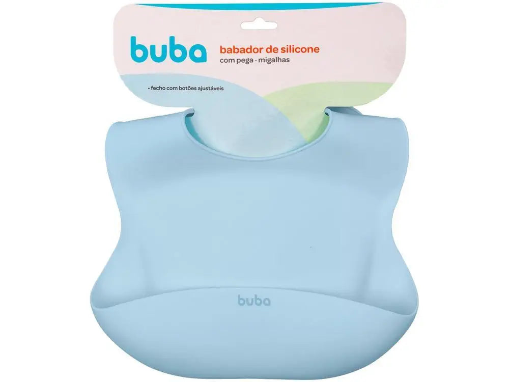 Babador de Silicone com Bolso Buba- Azul
