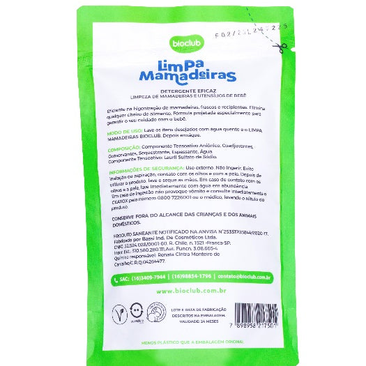 Combo Detergente Limpa Mamadeiras BioClub 500ml + Refil 500ml Orgânico Vegano