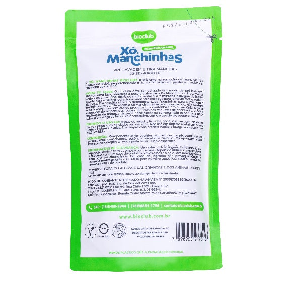 Refil Alvejante Tira Manchas Sem Cloro Xô Manchinhas BioClub 500ml