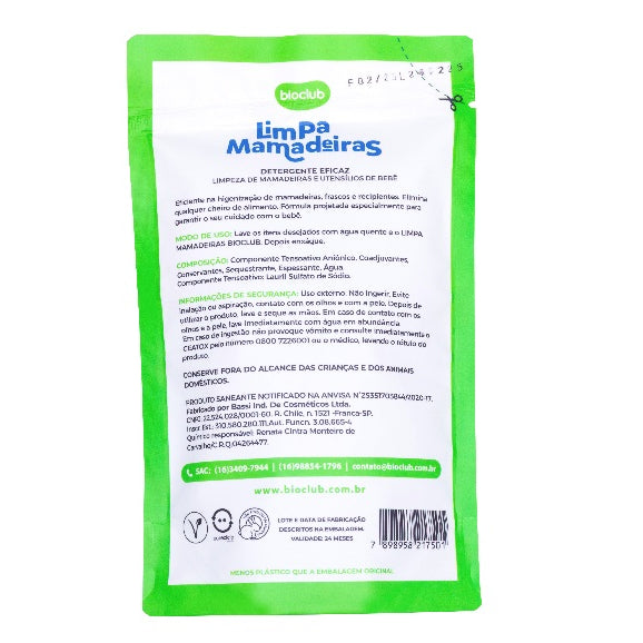 Refil Detergente Limpa Mamadeiras Orgânico BioClub 500ml
